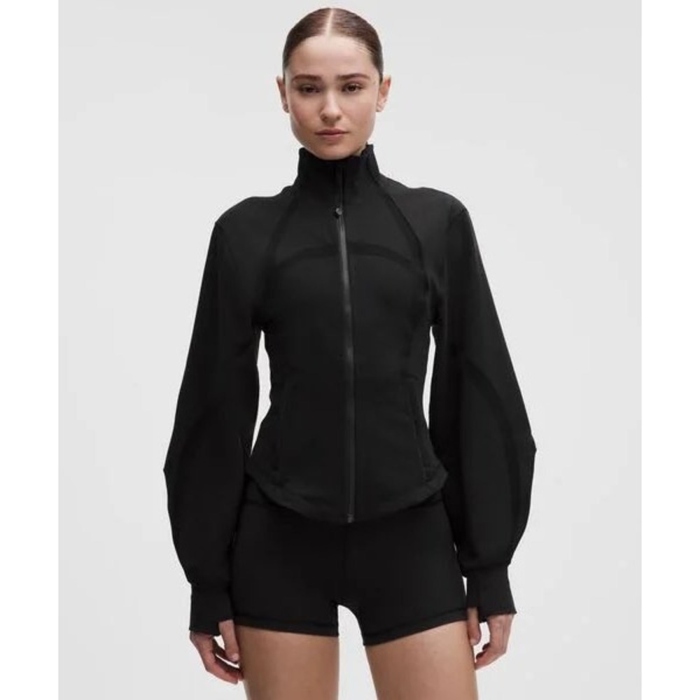 Lululemon Corsetry Define Jacket Luon Mesh Black Lantern Sleeve Full Zip 8